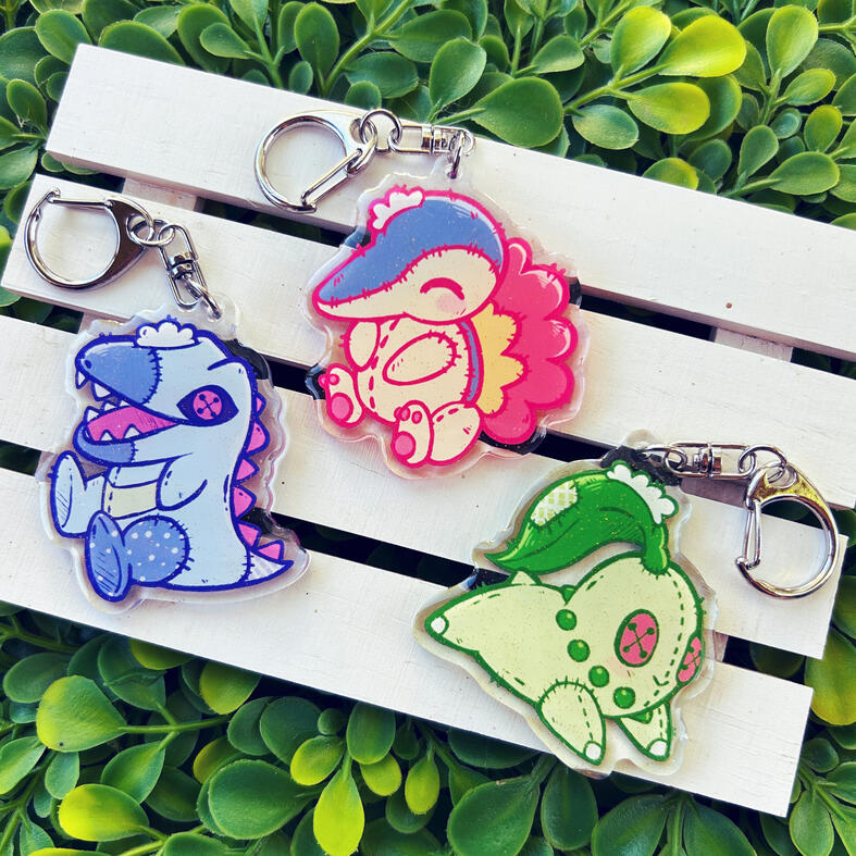 Johto Starter Keychains